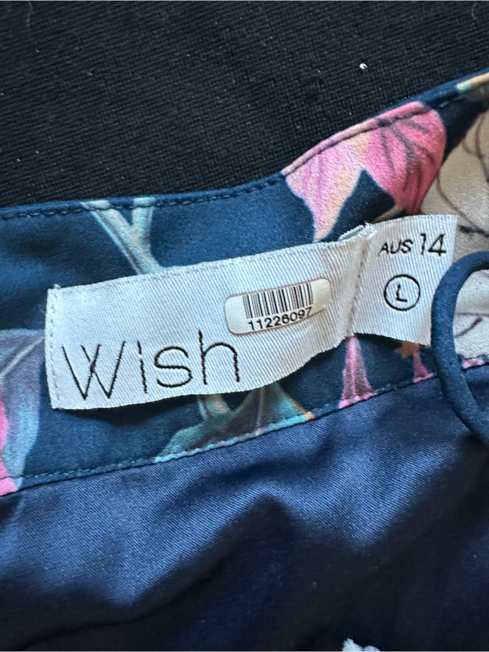 Wish Australia Nordstroms Navy Floral Spaghetti Strap dress Large AU 14 - Picture 5 of 16